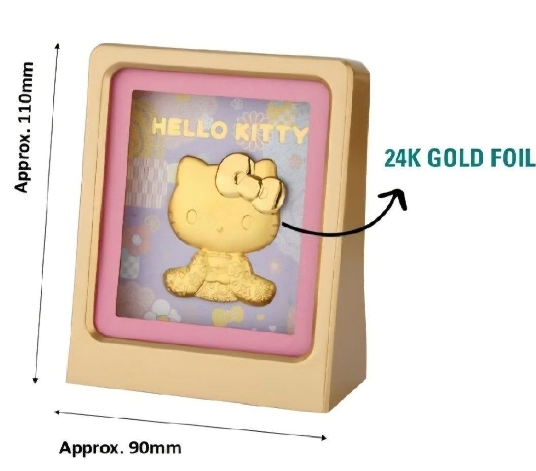 Hello Kitty Showa 24K Gold Foil in Frame (Category: Character Goods) located in Singapore. Submitted by lovetoshop_foodaccessories (Listing ID 1457233873, Image 2). Description: Brand new in box sealed Perfect as gift or collection Rtp: $45 .