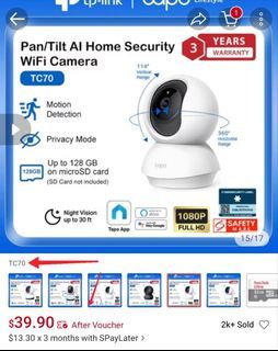 Tapo tc70 home camera