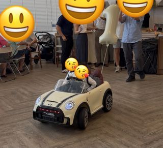 *TO RENT* Kids Electric Remote Car-Mini Cooper Style - Cream