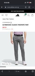 Adidas Ultimate365 Classic Pinstripe Pants Grey
