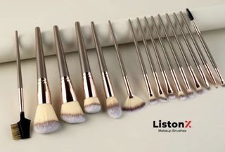ListonX 15-Piece Makeup Brush Set with Pouch