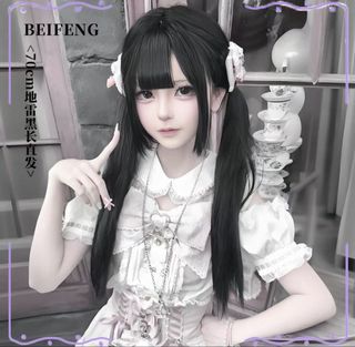 [wts] black cosplay / lolita / jirai wig
