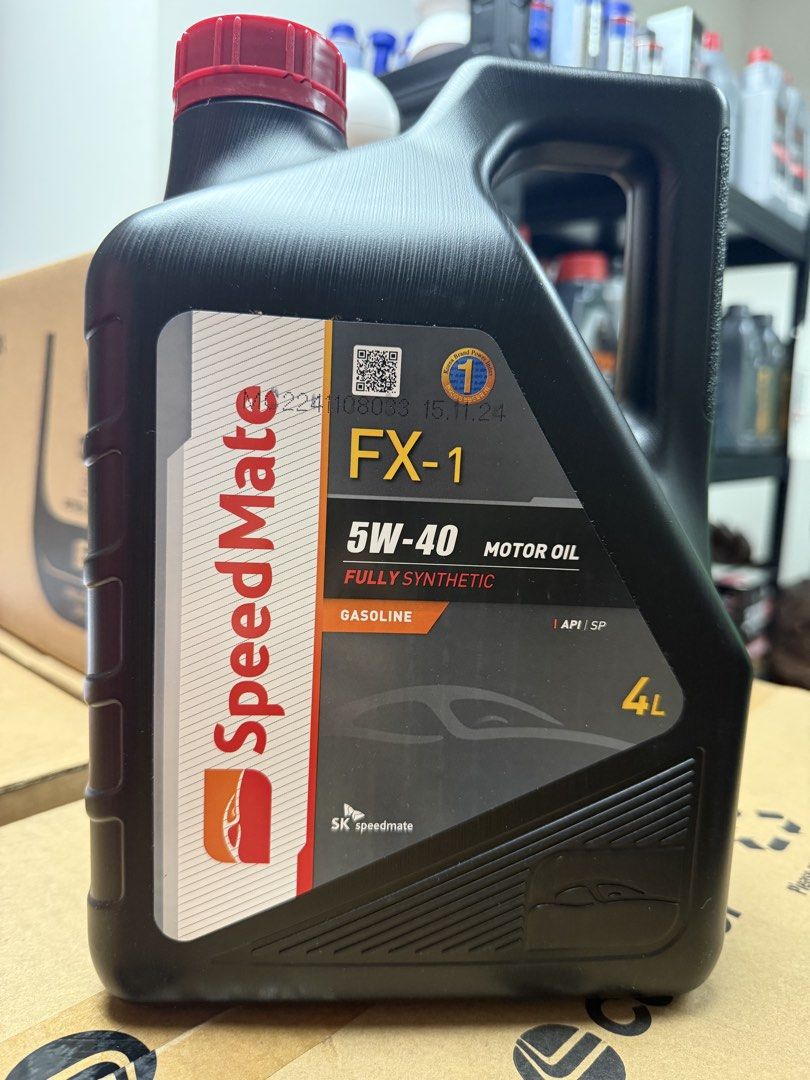 24/7 Pickup Speedmate FX-1 5W40 Fully Synthetic Motor Oil 4L (Category: Fluids & Additives) located in Singapore. Submitted by motorcare88 (Listing ID 1457710971, Image 1). Description: Contact:9691 8338.