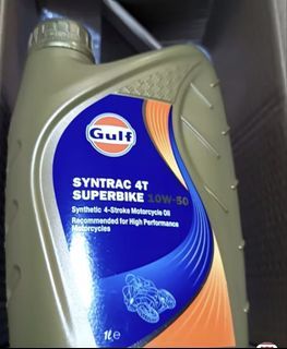 2 half Gulf 10w50 full synthetic engine oil motorcycle bike