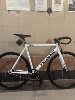 🆕[PROMO] 🔥 Brand New Assembled Tsunami SMM 100 [White Black] 30mm Fixie Full Bike (Tags Mountain Bike Shimano Bicycle Foldable Fixed )