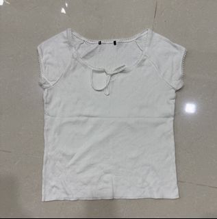 FR brandy Melville noa eyelet top in white