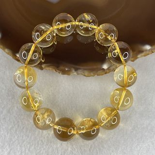 Good Grade Natural Citrine Beads Bracelet of Prosperity & Clarity 71.60g 16.5cm 15.8mm 14 Beads