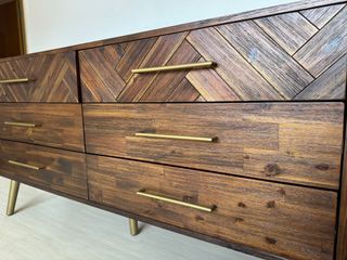 HipVan Cadencia 1.5m 6-Drawer Chest / Dresser - Acacia Wood