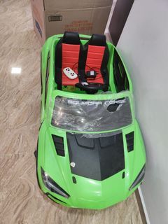 Kids Electric Ride-On Car - Green Lamborghini Style