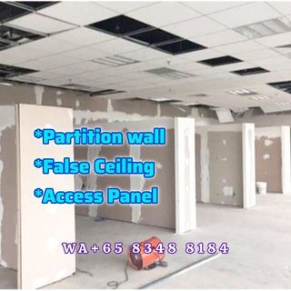 Partition wall install/false ceiling install/soundproof wall/door cut/access panel install/L box install/arch wall make/rockwool/curve wall/dry wall/partition wall remove/cutting/room partition/box up/room divider/door installation/plastering/Painting/ID