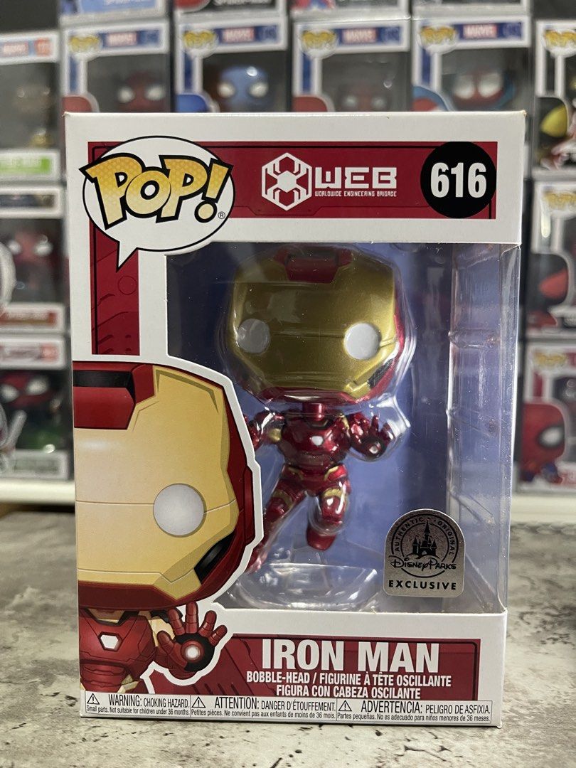 Funko #616 Iron Man Disney Parks Exclusive (Category: Toy Figures) located in Singapore. Submitted by petir_pakar (Listing ID 1458167812, Image 1). Description: * Iron Man #616 * Disney Parks Exclusive sticker ✅ * Mint condition 📦✨ * Comes with protectors for added protection * Great piece for Marvel / Iron Man collectors * Hard gem to find — not an easy one to come across! Perfect addition to any serious Funko collection. The Disney Exclusive s
