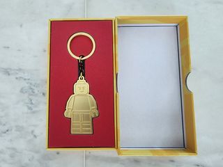 LEGO Dad Gold Keychain | Solid Thick Quality Laminated Gift | Metal Figurine | Fathers