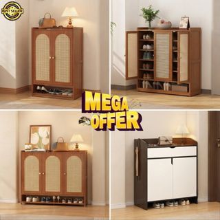 Oak+ Black Shoe Cabinet| Shoe Cabinet| Shoe Organiser| Shoe Rack| Footwear Rack| Boot Rack| Home Entrance Cabinets| Shoe Cabinet with Doors| 15031