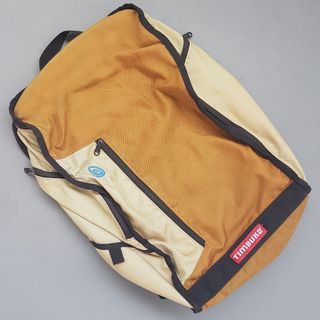 Original TIMBUK2 Backpack, Travel Pack, 2-Tone Vibrant Orange & Khaki Haversack, Stylish Rucksack, Cool Carrier, Overnight Bag, Campus, Work, Backpacker, Weekender, Versatile Design, Urban Style, Sophistication, Streetwise, Outdoor Gear, Everyday Fashion