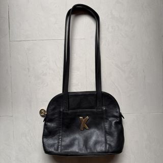 Vintage 1980s Paloma Picasso Black genuine soft calf Italian Leather Shoulder long sling Bag travel work casual Tiffany co made in Italy collectors rare Alma zip