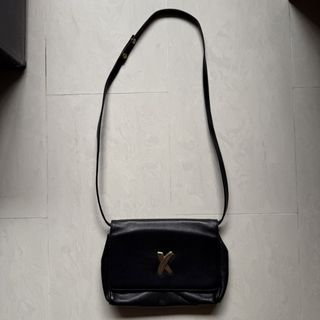Vintage 1980s Paloma Picasso Italian soft calf genuine real leather Black Classic Flap Shoulder cross body sling Bag rare collectors Tiffany co made in Italy