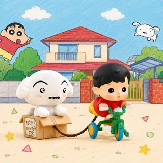 (2pc) Hacipupu x Crayon Shinchan One Day in Kasukabe Series Figures - The Best Decision + Where It All Begins