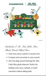 Authentic Starbucks Malaysia mr men little miss plush pouch blind box