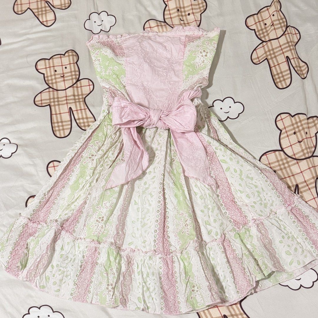 fairycore coquette pink mint dress whimsy strawberry shortcake (Category: Dresses) located in Singapore. Submitted by yerinqe (Listing ID 1458458617, Image 1). Description: so pretty irl! never worn .