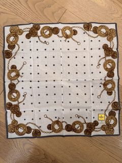 Fendi Silk Handkerchief Scarf Chain Coin Print
