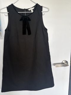 H&M Black Sleeveless Dress with Velvet Bow Detail