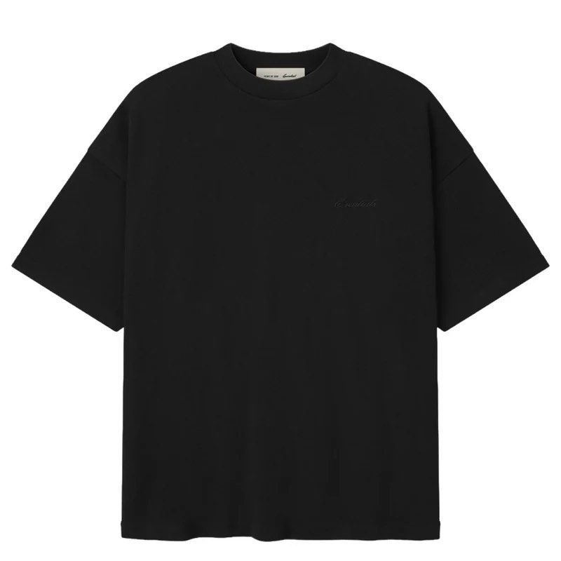 INSTOCK XS - XL | Fear of God Essentials Pique Signature 90s Tee Black (Category: Tshirts & Polo Shirts) located in Singapore. Submitted by originalfook (Listing ID 1458377778, Image 1). Description: ✅ Trusted Seller Since 2013 ✅ 7000+ 5 Star Reviews ✅ Ready Stocks ✅ 100% Authentic else 2x refund ✅ Free Delivery for orders >$50 80% Cotton/20% Polyester Measurements: Size XS: Pit to Pit: 64-65 cm, Length 78-79 cm Size S: Pit to Pit: 65-66 cm, Leng