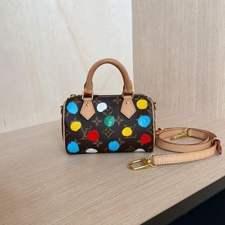 Louis Vuitton Nano Speedy Kusama Polka Dots Monogram Gold hardware