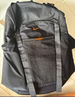 Nike Hike Backpack DJ9677-011 Black Orange Hiking Outdoor Travel Sports Bag