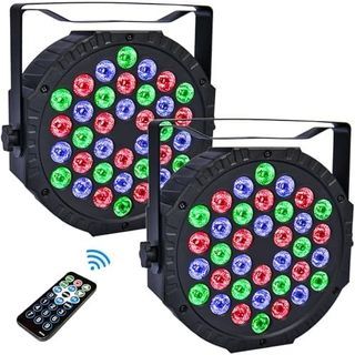 2 Pack LED Par Light Stage Lights: 36 RGB LED Party Lights with Remote DMX Control | Dj Lights with Sound Activated Modes - Uplighting for Indoor Floor DJ Stage Disco Club Wedding Show Events Use