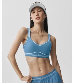 Alo Yoga Airbrush Heart Throb Bra Blue
