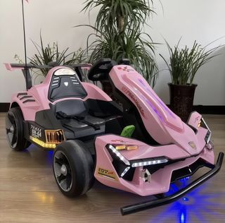 Kids Electric Drift Go-Kart - Pink, Remote Control, Music