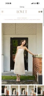 LOVET Julia Padded Linen Panelled Two-Way Flare Midaxi Dress