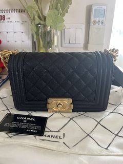 (Pristine) Authentic Small Chanel Boy Caviar with Card