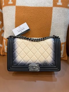 ❗️Viewing Available - Chanel New Boy Bag Brown Medium Beige Ombre Lambskin RHW- 26083011
