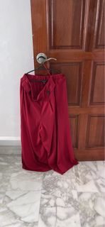 Zalora Red Wide Leg Pants