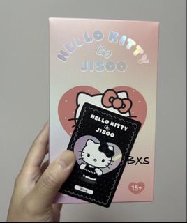 2 pieces avail - Sealed foil authentic hello kitty x jisoo soft toy plush plushie keychain bag charm keyring - black