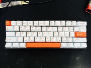 60% Mechanical Keyboard White and Orange
