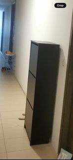 Black 3-Tier Shoe Cabinet ikea