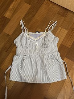 Brandy Melville Tiffany Striped Cami Babydoll Top with Tie Back, retails at $40