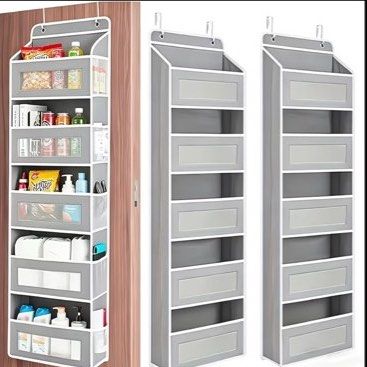 Grey Over-the-Door Hanging Organizer (Category: Hooks & Hangers) located in Singapore. Submitted by trustedappliancesg (Listing ID 1458806642, Image 1). Description: - Grey hanging organizer - 10 side pockets - Ideal for shoes, toiletries, snacks - Fits over most doors - Dimensions: 30cm (W) x 110cm (L) - Easy to hang - Helps keep your space tidy.