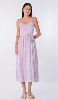 LOVET AUDELIA TEXTURED MIDAXI DRESS IN LILAC