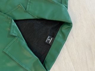 Manfinity Green Faux Leather Blazer Size M