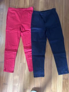 Red and Navy Black cotton Pants