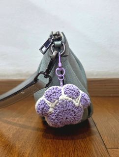 Custom Crochet Paw Print Keychain