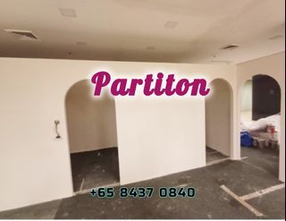 Door cut partition wall,door install,window install,1room partition,2room partition,3room partition,false ceiling install,soundproof wall,partition,contractors,access panel install,glass panel install,Electric works,arch wall, plastering service,L-boxup