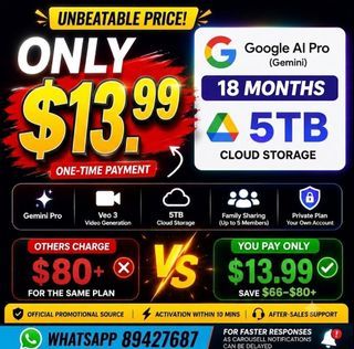 Google AI Pro Gemini 18 Months Plan| 5TB Cloud Storage | Own Gmail | Private Activation