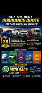 Insurance Quote for all your vehicles ! Personal and workers insurance! Coe renewal loans and many other svc