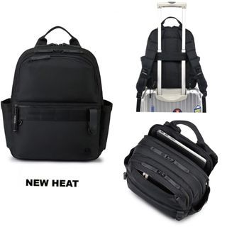 New Porter International NEW HEAT Full Black Zip Backpack Work Trip Casual Laptop Travel Men Bag Classic Design Many Pockets Durable Water Resistant Thick Quality Trendy Husband Boyfriend Hubby Fiance Mens Son Man Bags Gift Birthday Present Anniversary
