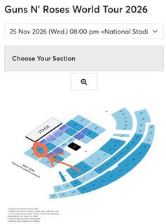 [ROW 3] 2x CAT 2 Guns N Roses World Tour 2026 Tickets