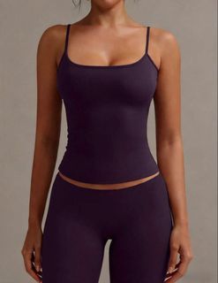 XLLAIS Women's Elastic Casual Versatile Solid Color Camisole Summer PLUM COLOUR